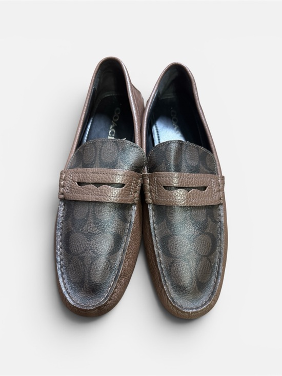 Coach Other - Coach Mott Men’s Penny Driver Loafers in a brown signature logo canvas Sz. 12